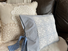 Load image into Gallery viewer, pillows with vintage doilles