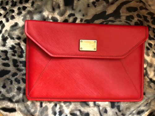 consignment bag - Michael Kors red clutch, or iPad case