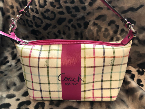 consignment bag - Coach pink plaid