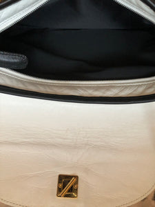 consignment bag - white and black leather