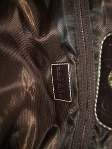 consignment bag - Ralph Lauren tote, cream + dk brown