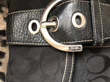 Load image into Gallery viewer, consignment bag - Coach black canvas with black leather
