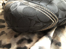 Load image into Gallery viewer, consignment bag - Coach black canvas with black leather