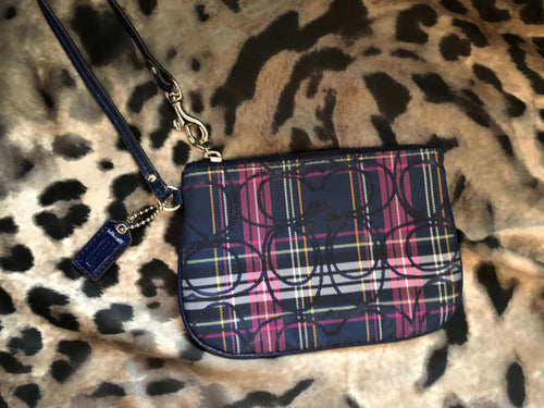 consignment bag - Coach, navy plaid